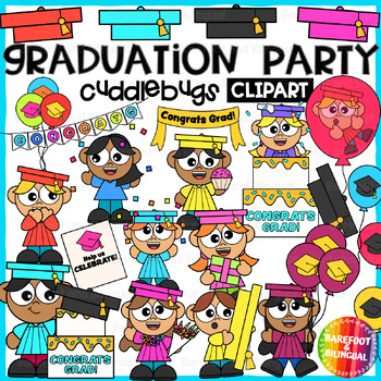 Preview of Graduation Party Clipart - Cuddlebugs Collection Graduation Clipart