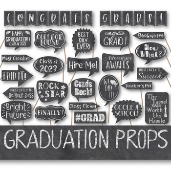 Preview of Graduation Photo Booth Prop Signs - End of School Year Printables - 2024