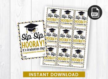 Congrats Grad Gift Tags, Graduation Gift, Bag Tags, Graduation Party Tag,  PDF, Instant Download, Printable File — Delightful Order