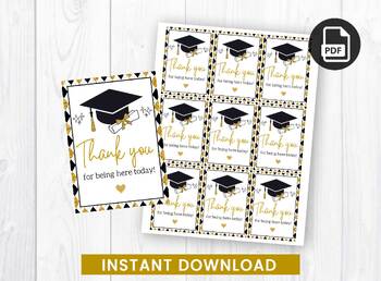 Graduation Printable Gift Tags Ideas, Thank you for being today | TPT