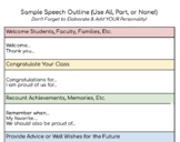 Graduation Speech Outline / Graphic Organizer / Support