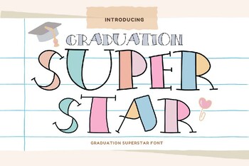 Preview of Graduation Superstar Bubble font letters for teachers