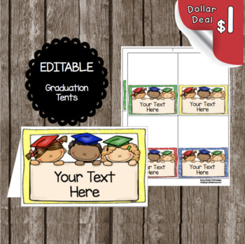 Preview of Graduation Tents - EDITABLE - Kindergarten - Preschool - Labels