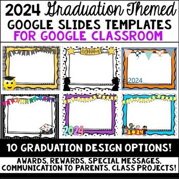 Preview of 2024 Graduation Themed Google Slides Templates-Google Classroom