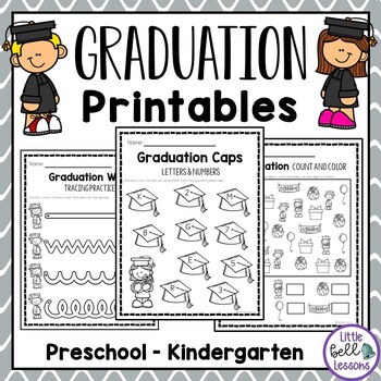 Preview of Graduation Themed Worksheets and Activities for Preschool - Kindergarten