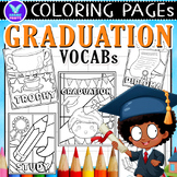Graduation Vocabs Coloring Pages & Writing Paper Art Activ