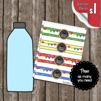 Printable Water Bottle Wraps, School Bus Water Bottle Labels