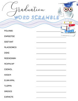 Preview of Graduation Word Scramble Game Download