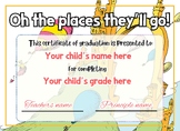 Graduation fillable invite "The places they'll go"