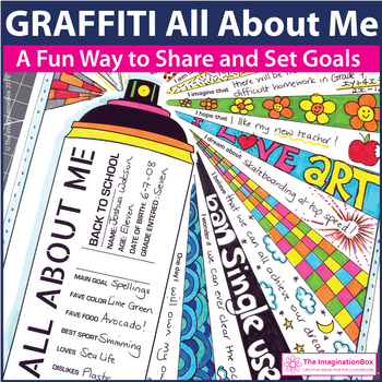 Preview of Graffiti Art All About Me, Cool Back to School Art and Writing Prompt Activities