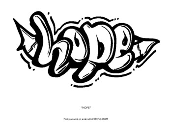 Preview of Graffiti Coloring Page - HOPE