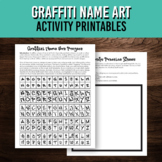 Graffiti Name Art Project | Lettering Activity | Printable