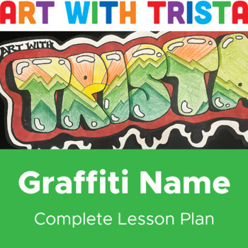 Preview of Graffiti Name Drawing Art Lesson Inspired by Banksy & Los Tres Grandes