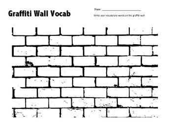 Preview of Graffiti Wall Vocabulary