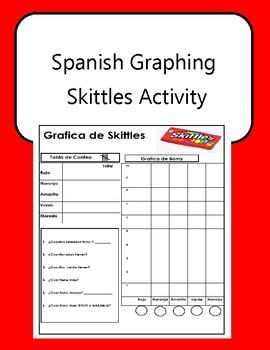 Preview of Grafica de Skittles Spanish Skittles Graphing Activity