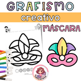 Grafismo Creativo Máscara. Mask Doodle. February. Art acti
