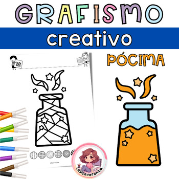 Preview of Grafismo Creativo Pocima. Magia / Magic Potion Doodle. Motor fine