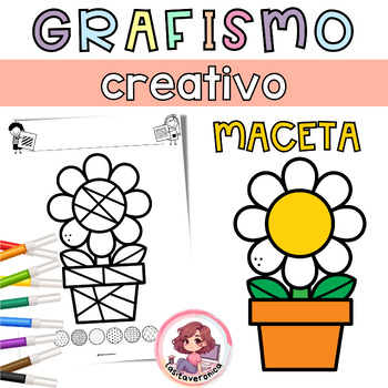 Preview of Grafismo Flor Maceta. Primavera / Flower Doodle. Spring. March. Motor fine