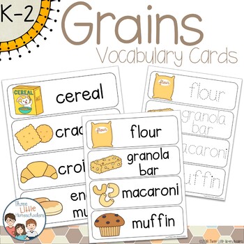 Preview of Grains Breads Vocabulary Word Wall Cards plus Write & Wipe Version