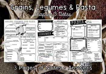 Preview of Grains, Legumes and Pasta (Chapter 13)  Notes & Answers for Intro to Culinary