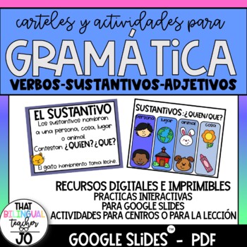 Preview of Gramática Interactiva - Verbos/Sustantivos/Adjetivos