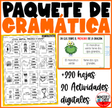 Gramatica en español Spanish Grammar Bundle Printables wit