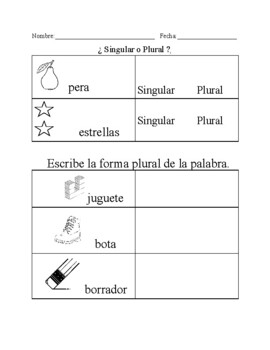 Gramatica: Singular Y Plural by Carolina Arzate | TpT