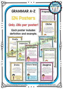 Preview of Back To School - Grammar A-Z Posters MEGA GIANT PACK - Only .08c Per Poster