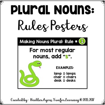 Preview of Grammar Activities - Plural Nouns - RULES POSTERS