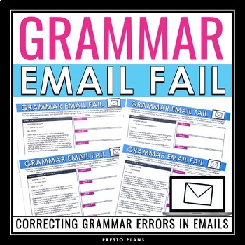 Preview of Grammar Activity - Correcting Grammar Errors in Emails Assignments & Task Cards