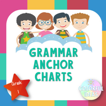 Preview of Grammar Anchor Chart Set for 1st Grade