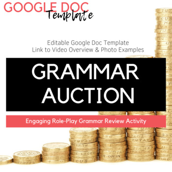 Preview of Editable Grammar Auction Template + Video Overview