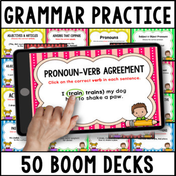 Preview of Grammar Practice & Activities - Ultimate Boom Card Bundle - 50 Boom decks!