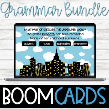 Preview of Grammar BOOM Card Bundle | Parts of Speech, Phrases, Diagramming, & More!