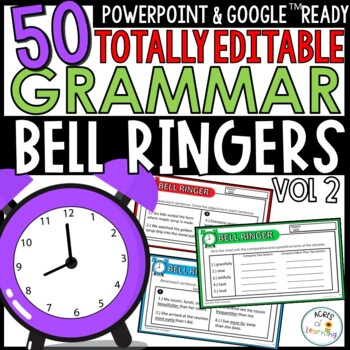 Preview of Grammar Bell Ringers | Digital Exit Tickets | Morning Work