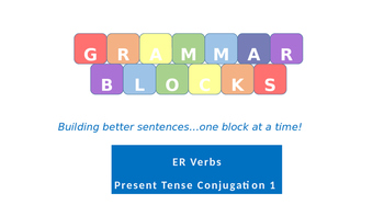 Preview of Grammar Blocks FRENCH Present Tense ER verb Conjugation 1