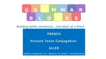 Preview of Grammar Blocks - French Aller with emphasis on "places in Town" vocabulary