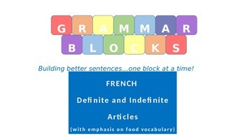 Preview of Grammar Blocks - French Articles