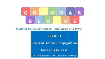 Preview of Grammar Blocks - French Immediate Past with emphasis on "Top 50" verbs