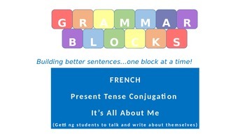Preview of Grammar Blocks - French It's All About Me (student autobiography)