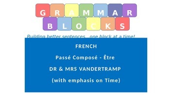 Preview of Grammar Blocks - French Passé Composé ETRE 2 (with emphasis on time)