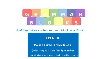 Preview of Grammar Blocks - French Possessive Adjectives with emphasis on "family" vocab