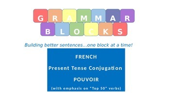 Preview of Grammar Blocks - French Pouvoir with emphasis on "Top 50" verbs