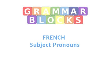 Preview of Grammar Blocks French Pronouns