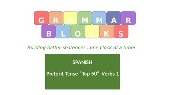 Preview of Grammar Blocks - Spanish Preterit Tense Conjugation 1
