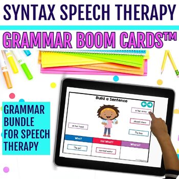 Preview of Grammar Boom Cards for Syntax Speech Therapy Activities BUNDLE
