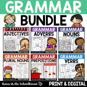 Preview of Grammar Worksheets and Activities Parts of Speech Bundle