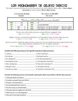 Preview of Grammar Bundle #11 (Direct, Indirect, Double Object Pronouns)