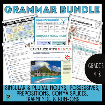 Preview of Grammar Bundle Comma Prepositions Possessives Apostrophe Activity Middle School