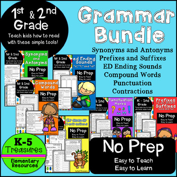 Preview of Grammar Bundle: 1st & 2nd Grade Phonics Activities and Review Worksheets